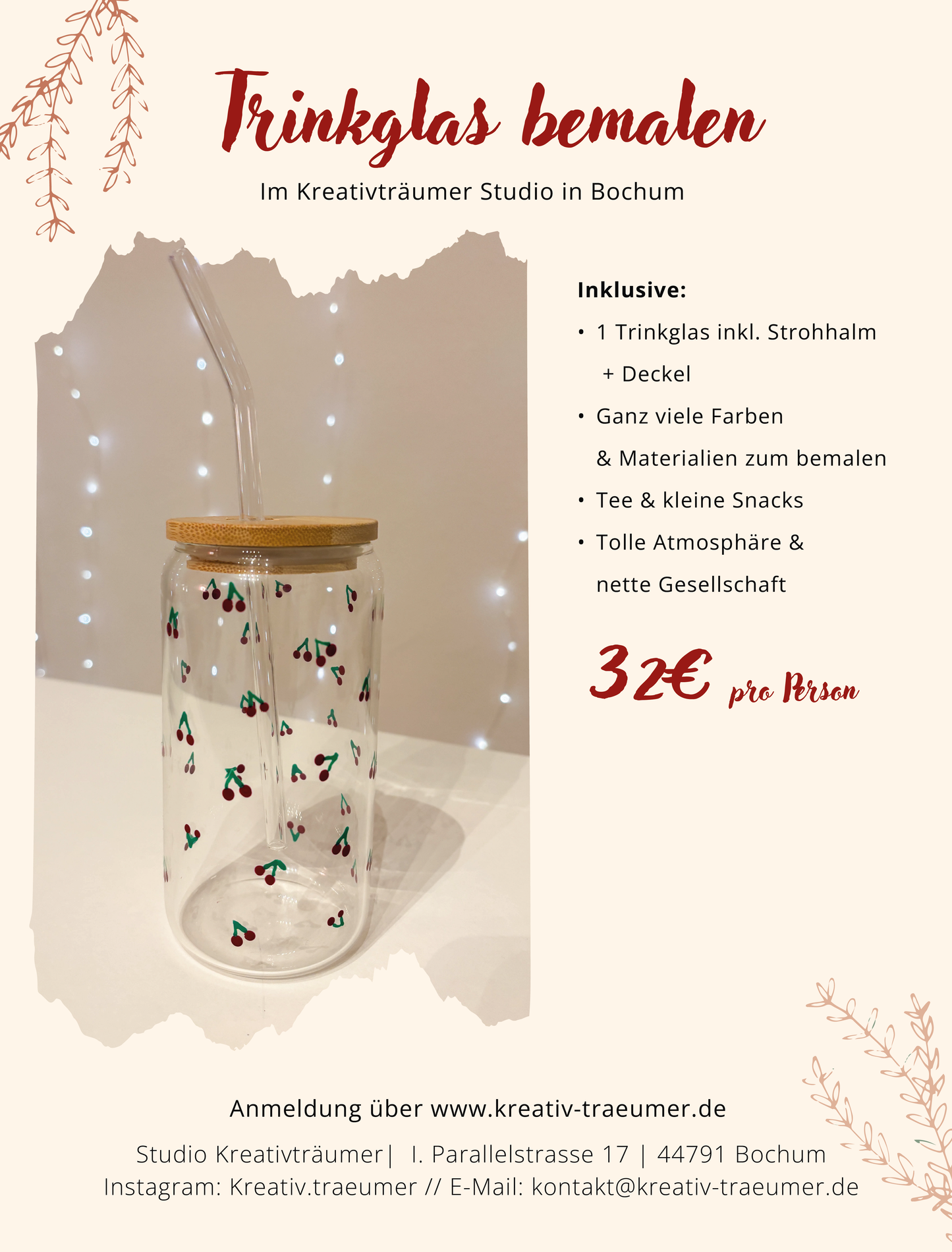 Workshop: Trinkglas bemalen