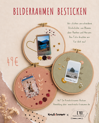 Workshop: Bilderrahmen besticken