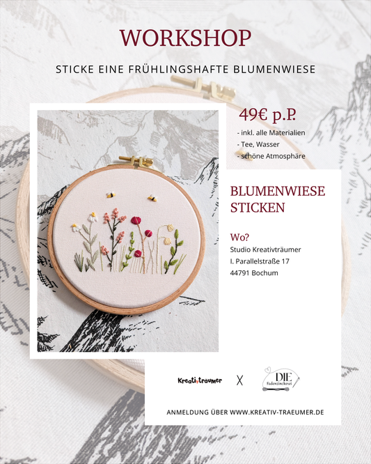 Stick-Workshop: Blumenwiese sticken