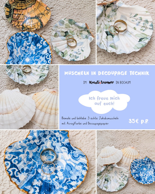 Decoupage Workshop: Kreative Muschelschalen bemalen