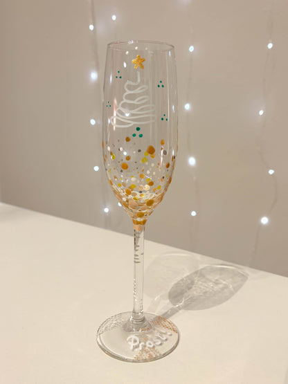 Sektglas bemalen - Silvester Edition