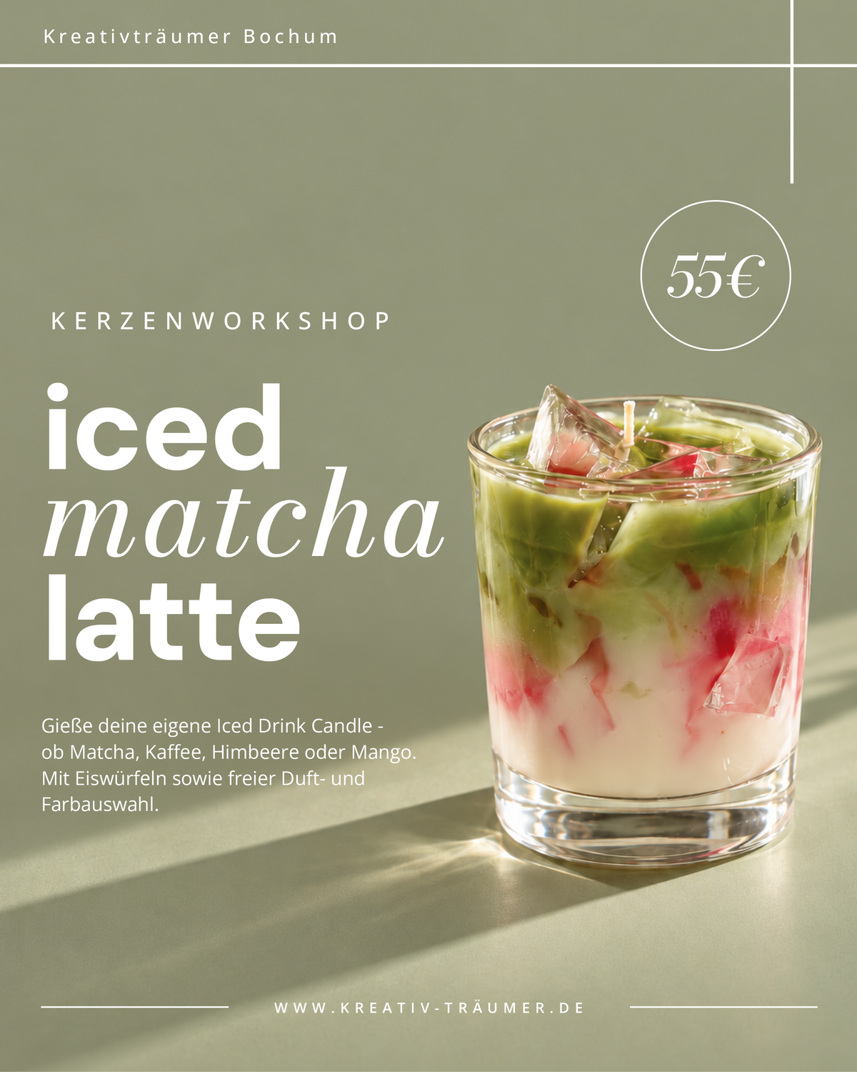 Kerzenworkshop: Iced Matcha Latte / Iced Drink Candles