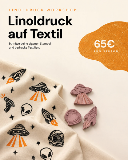 Linoldruck auf Textil - Cut & Print