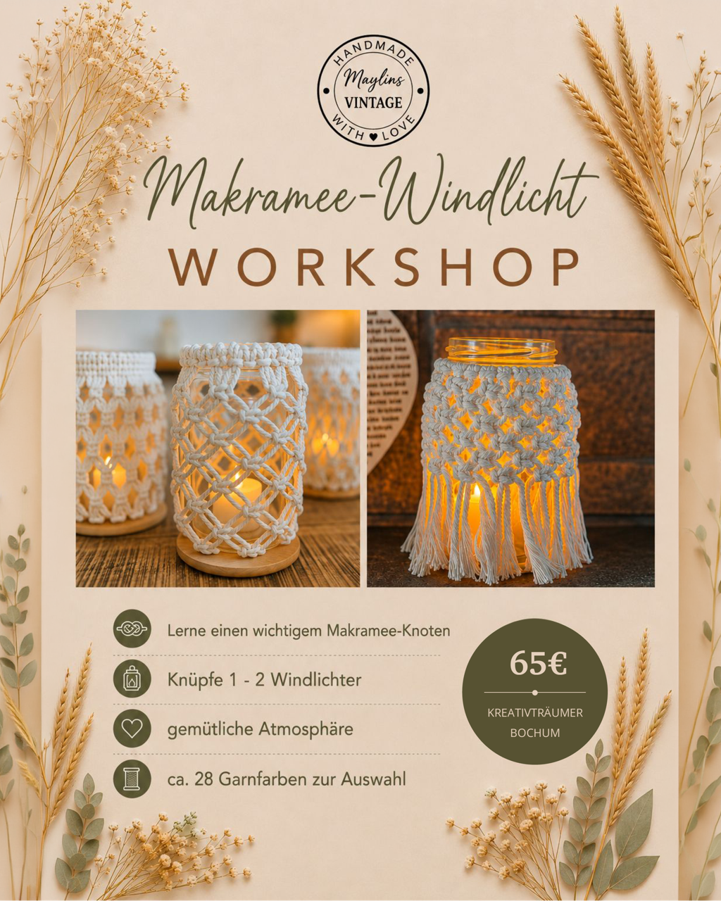 Makramee-Windlicht Workshop