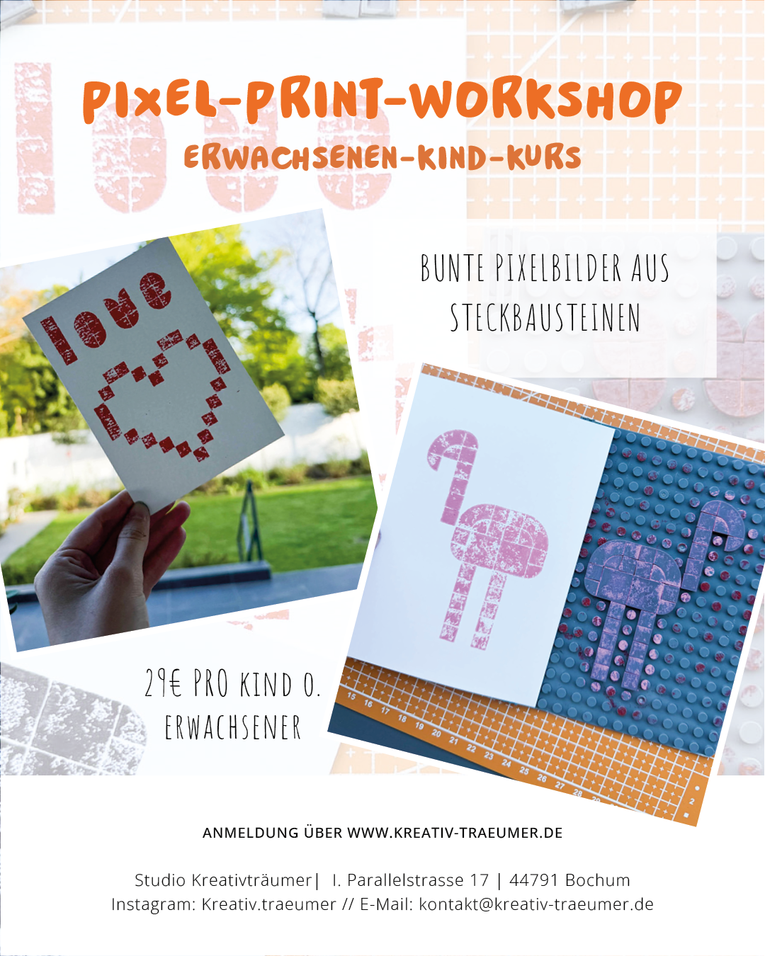 Workshop: Pixelprint (Erwachsenen-Kind-Kurs)
