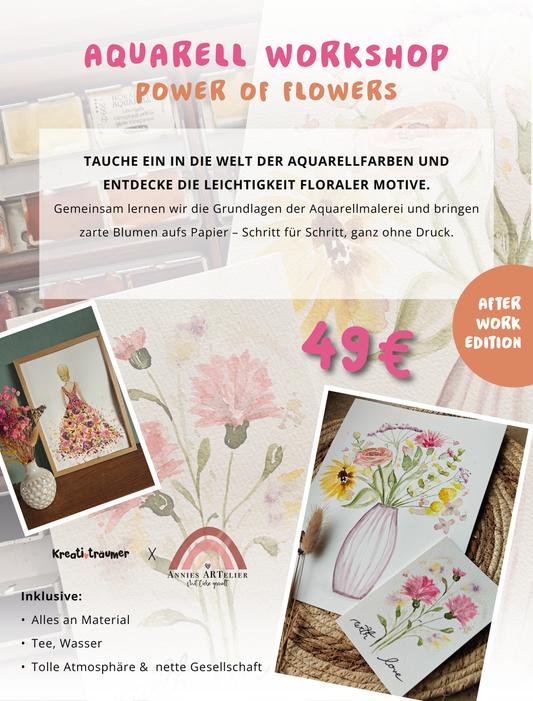Workshop: Aquarell malen, Power of Flowers