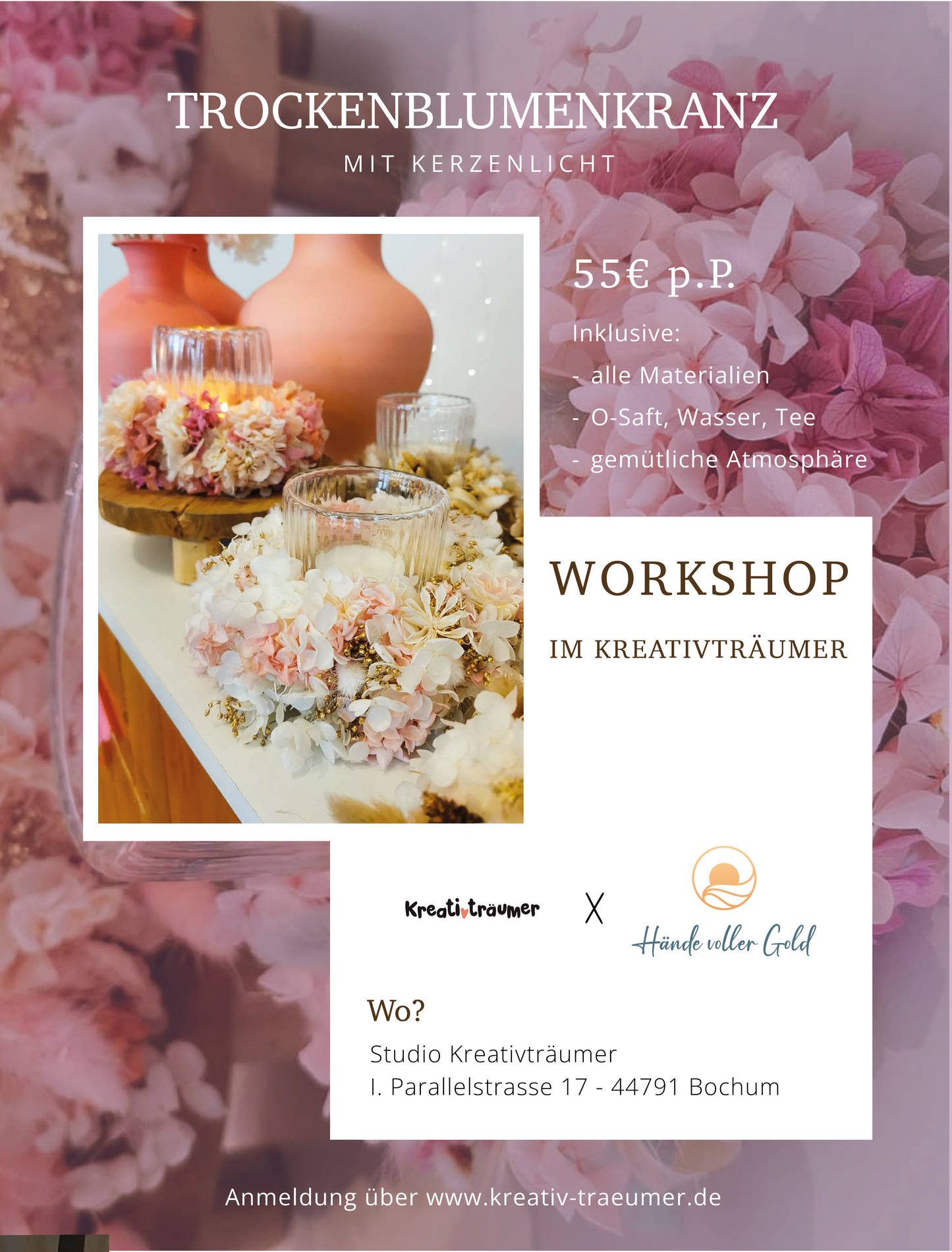 Workshop: Trockenblumenkranz mit Kerzenlicht
