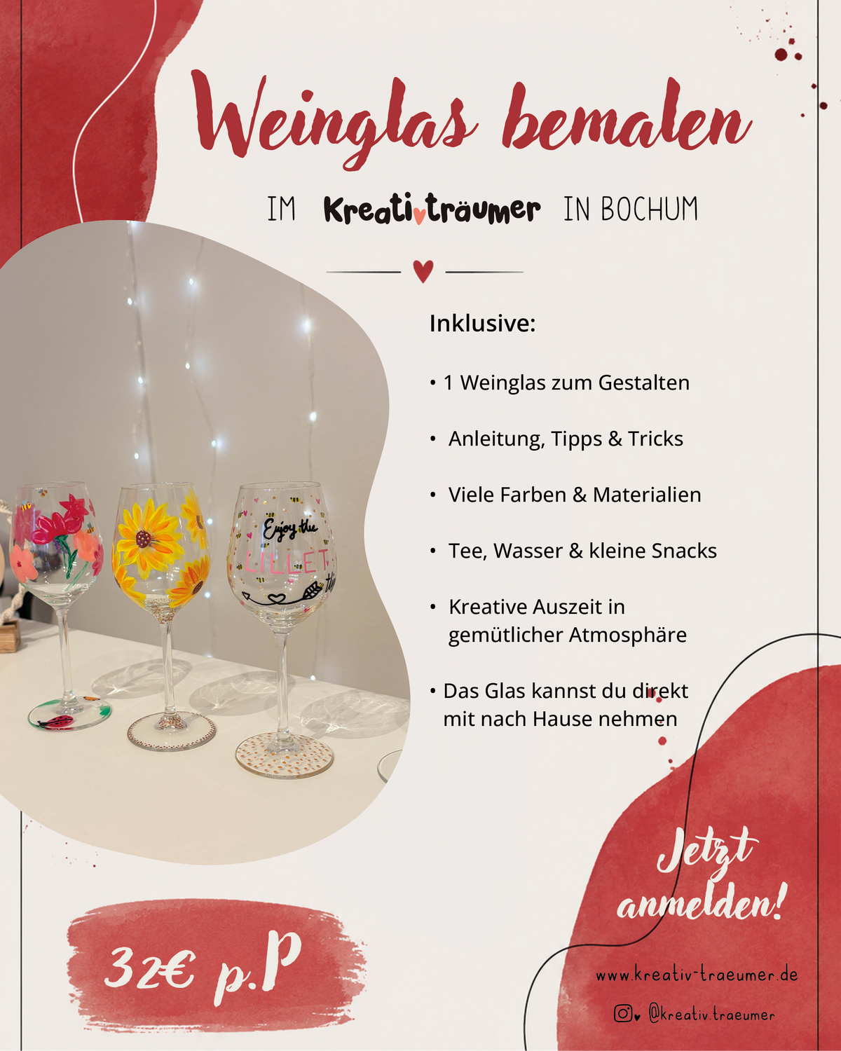Weinglas Bemalen