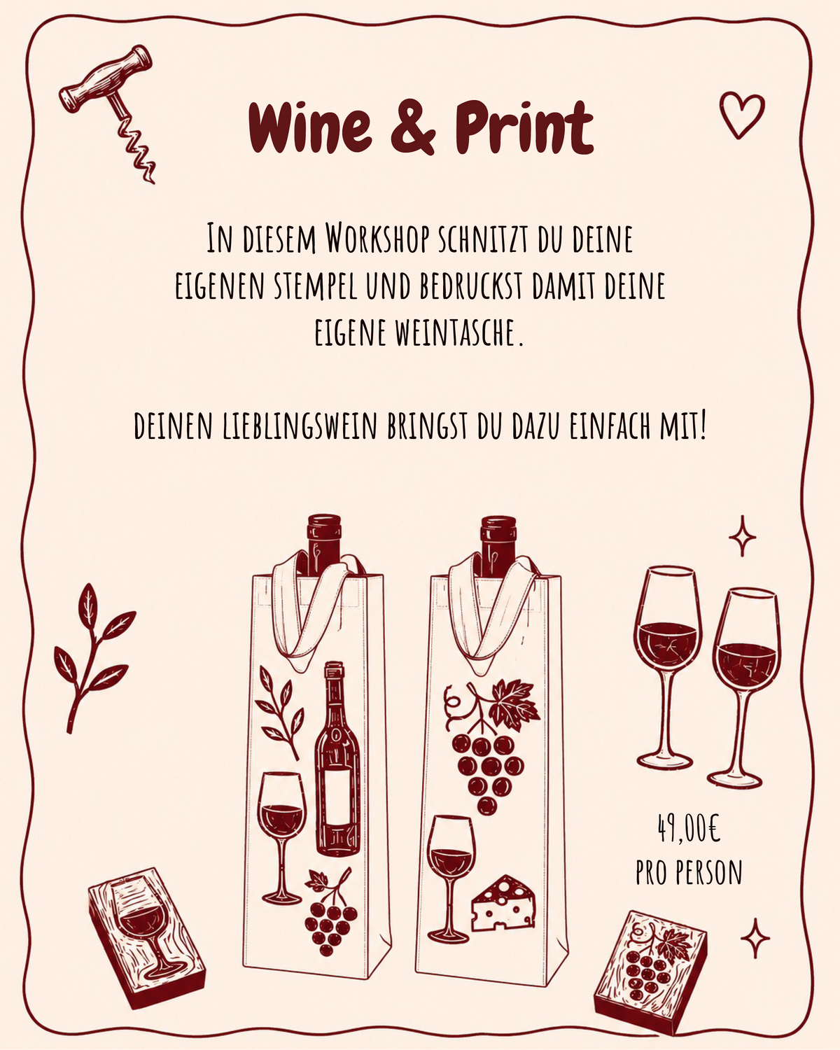 Wine & Print: Dein Kreativer Abend mit Linoldruck und deinem Lieblingswein