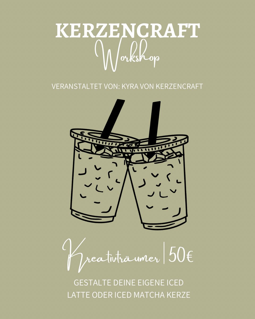 Workshop: Iced Latte / Iced Matcha Duftkerze selbst gestalten